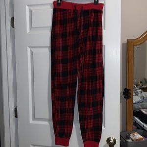 Holiday fam jams red plaid pj bottoms size medium fleece
